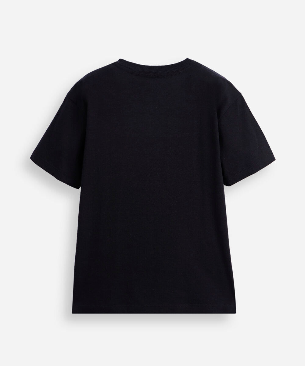 camiseta infantil de algodão manga curta minecraft preta