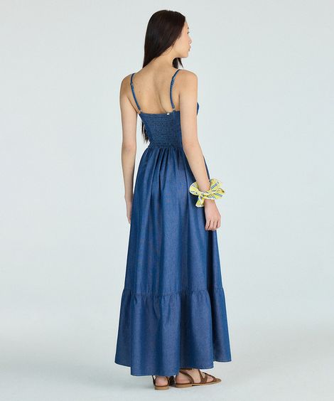 vestido corset feminino jeans azul