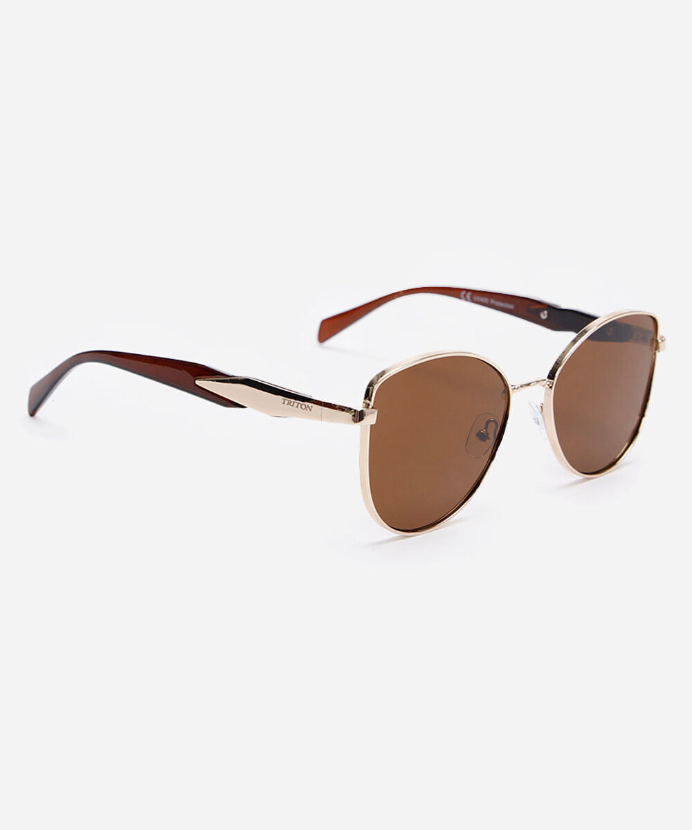 óculos de sol oval triton dourado