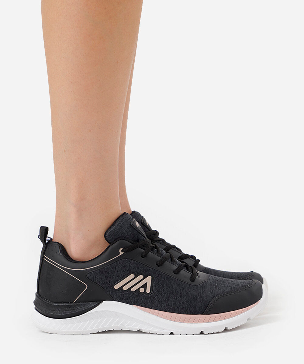 tênis cano baixo esportivo ace preto