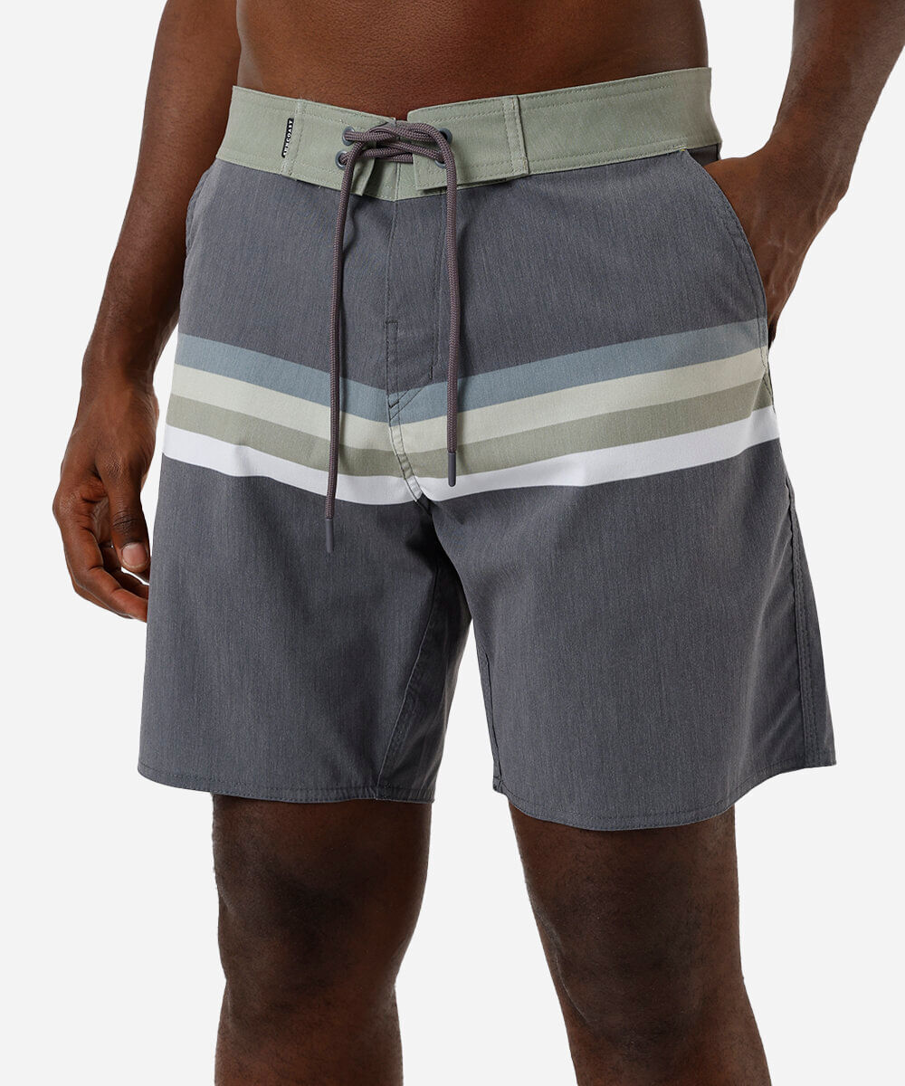 short boardshort masculino com listras colorido