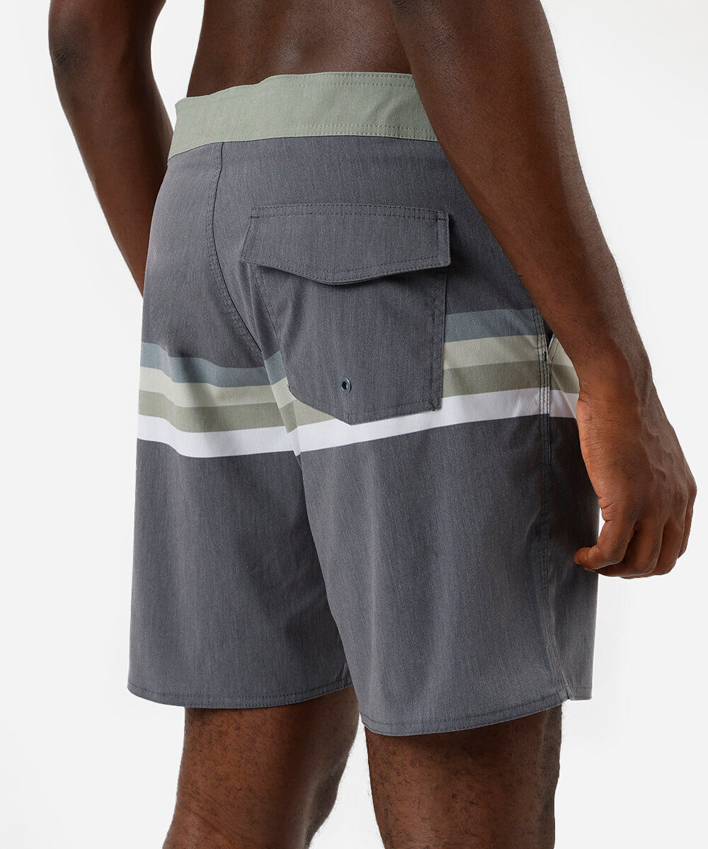 short boardshort masculino com listras colorido
