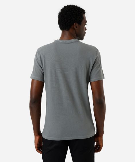 camiseta masculina de algodão texturizada verde
