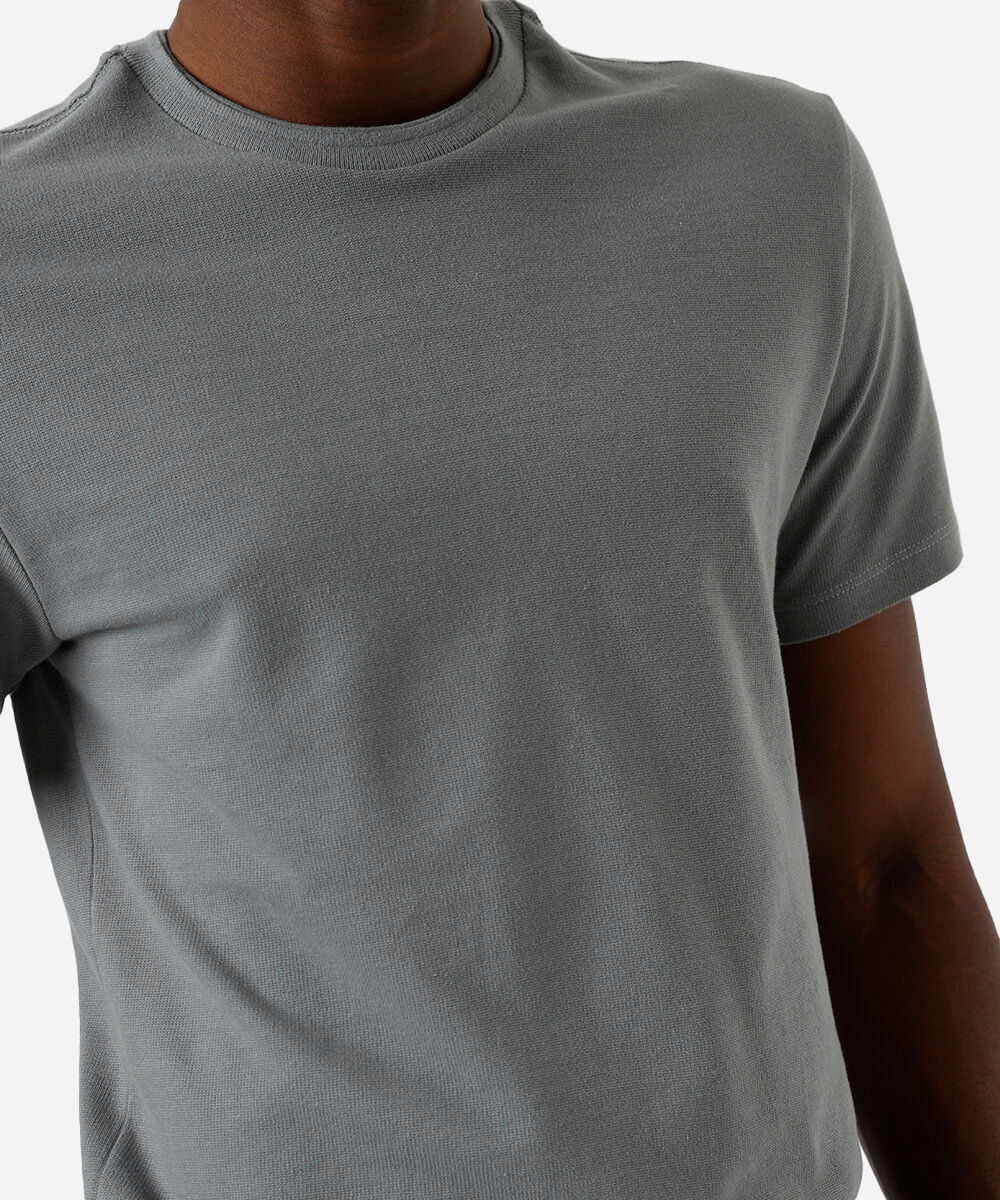 camiseta masculina de algodão texturizada verde