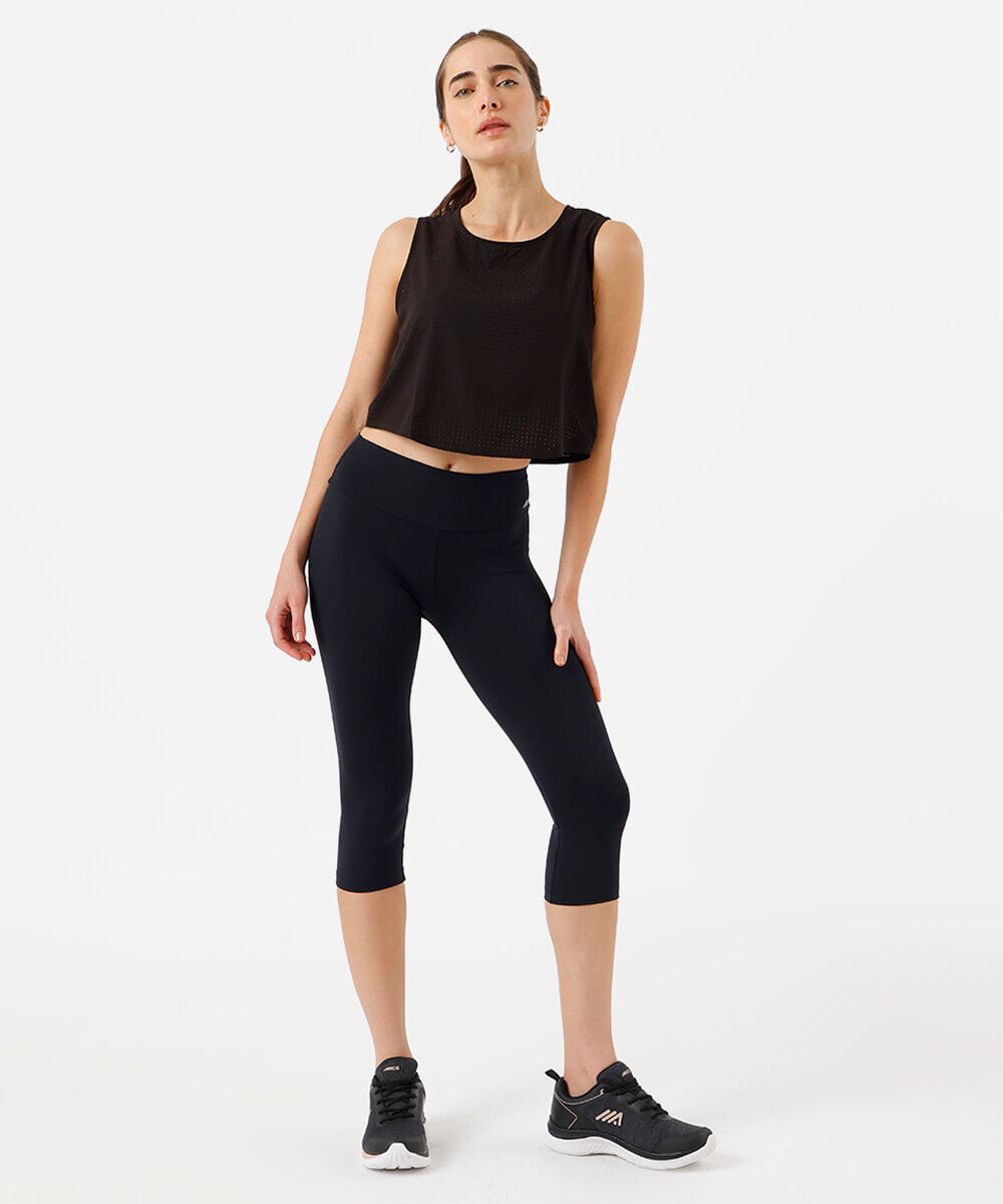 cropped feminino esportivo texturizado preto