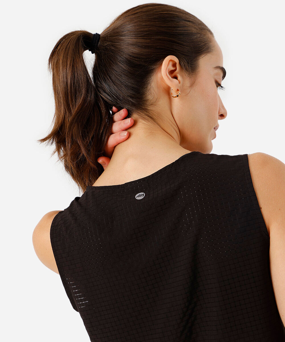 cropped feminino esportivo texturizado preto