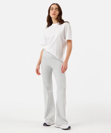 calça flare feminina de moletom cinza