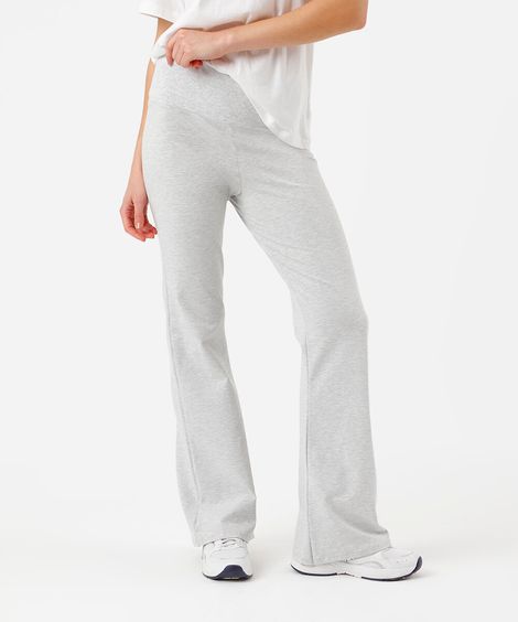 calça flare feminina de moletom cinza
