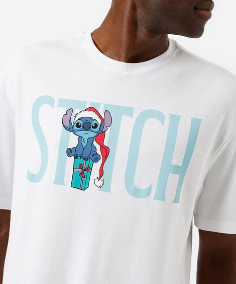 camiseta masculina com algodão stitch off white