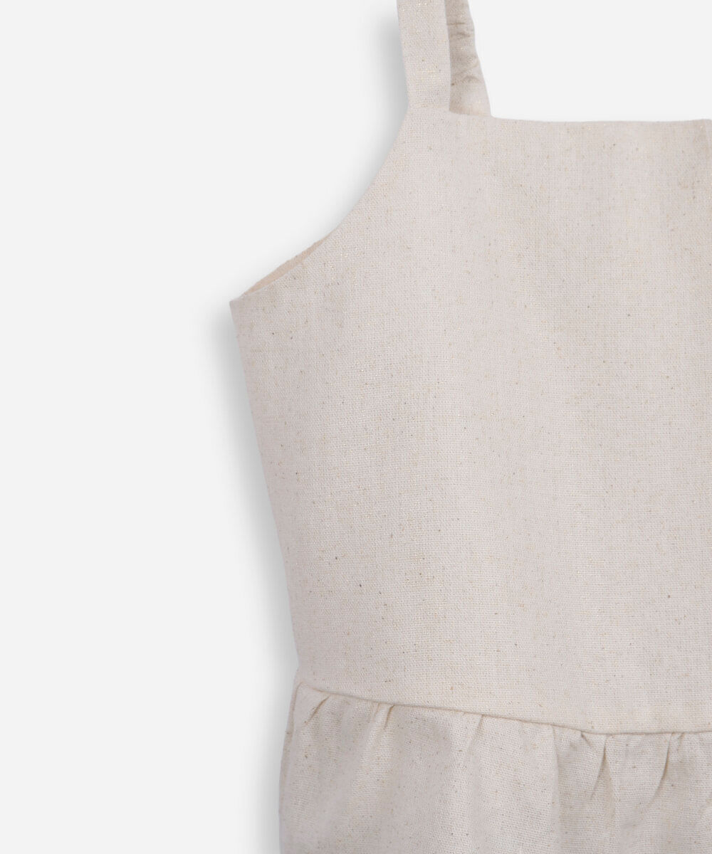 blusa peplum infantil com linho bege