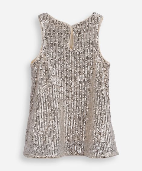 vestido infantil de paetê dourado