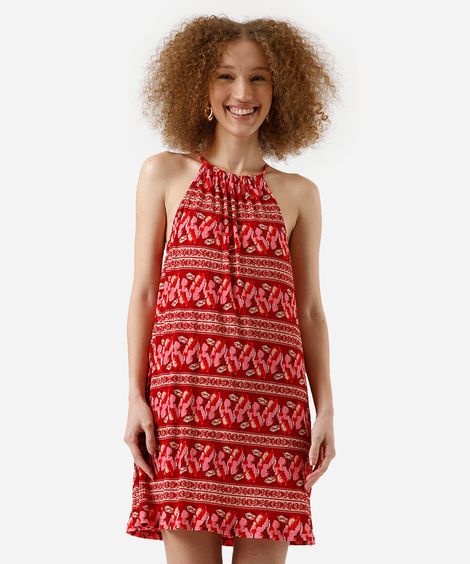 vestido curto feminino plissado - cereja