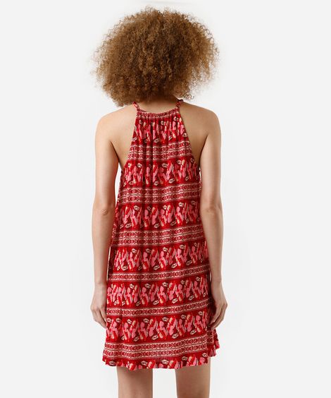 vestido curto feminino plissado - cereja