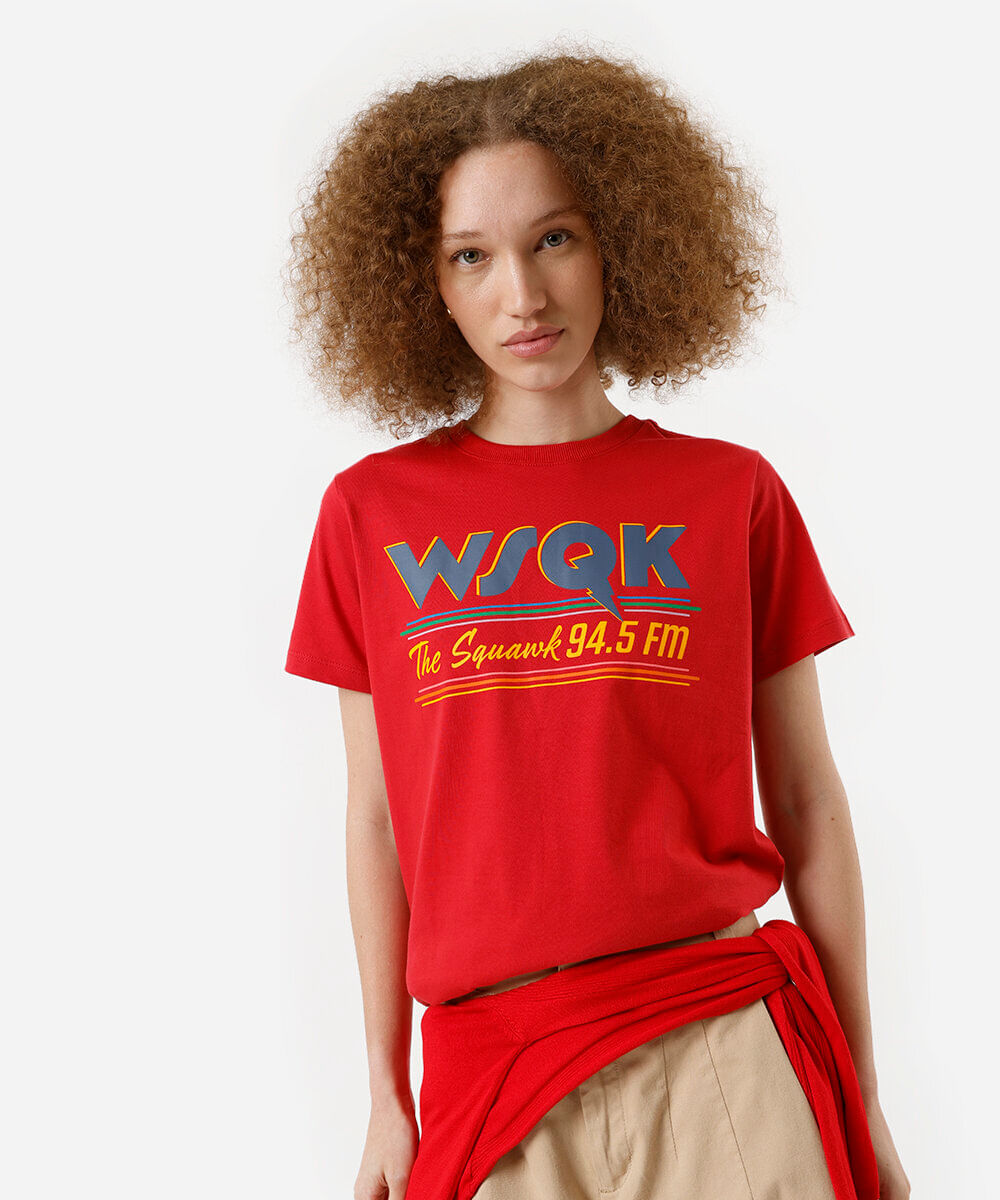 camiseta feminina de algodão stranger things - vermelho