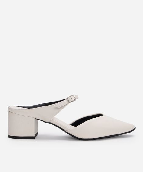 mule scarpin bico fino salto grosso oneself off white