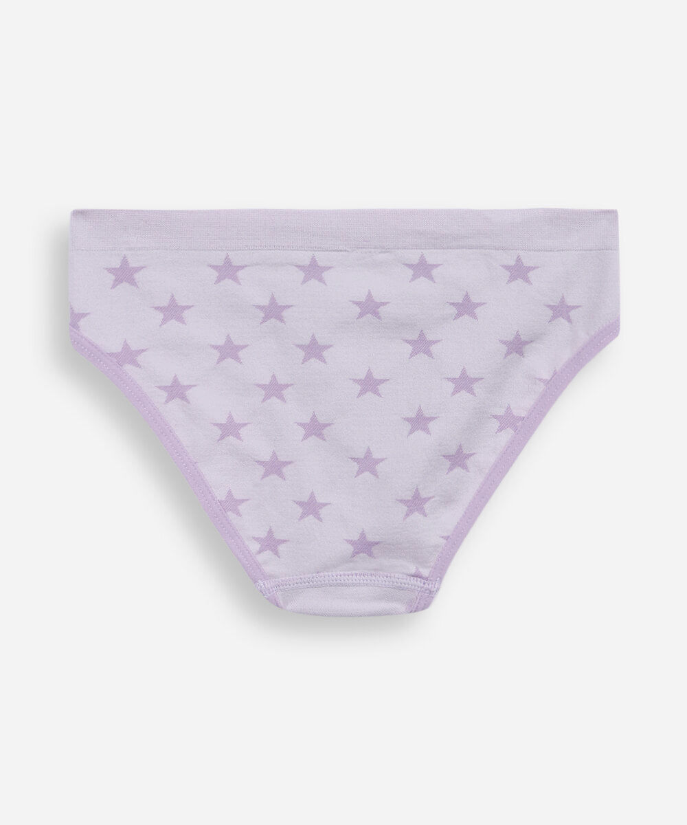 kit de 2 calcinhas biquíni infantil estrelas colorido
