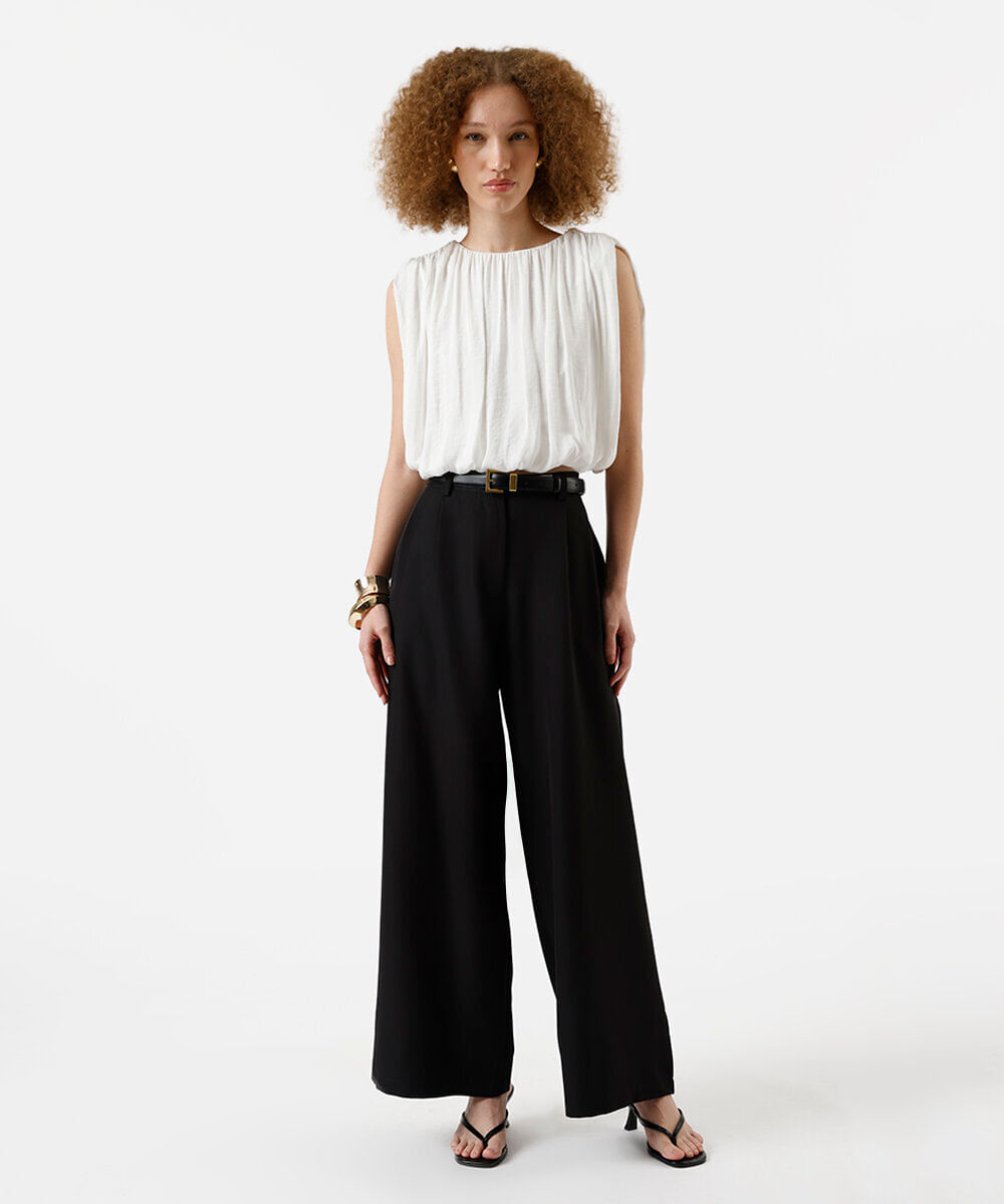 regata balonê feminina com franzidos off white