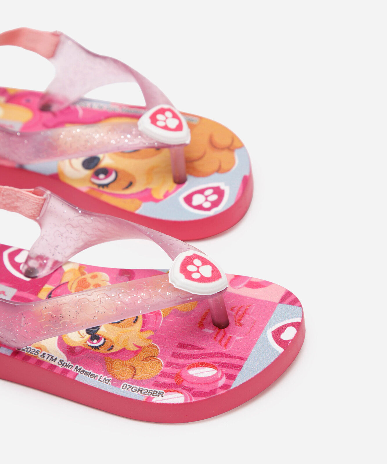 chinelo infantil ipanema com elástico patrulha canina rosa