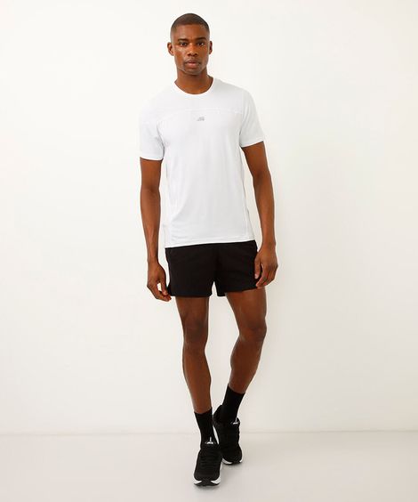 camiseta slim manga curta com recortes esportiva branca