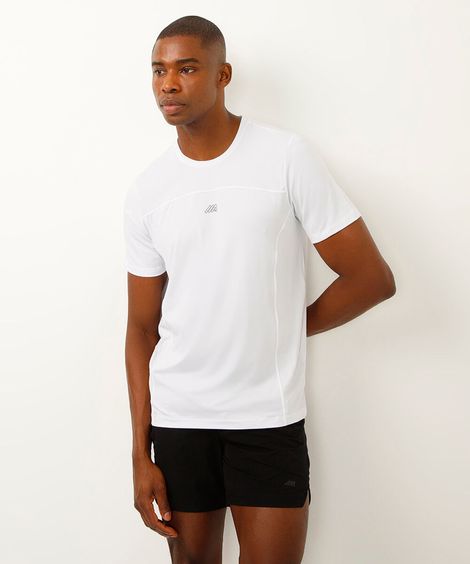 camiseta slim manga curta com recortes esportiva branca