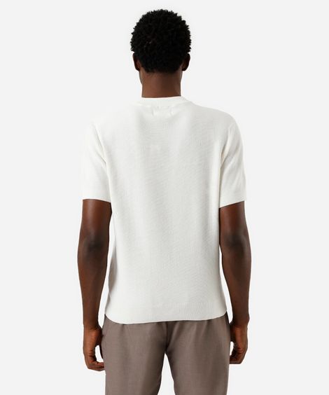 camiseta de tricot manga curta - off white