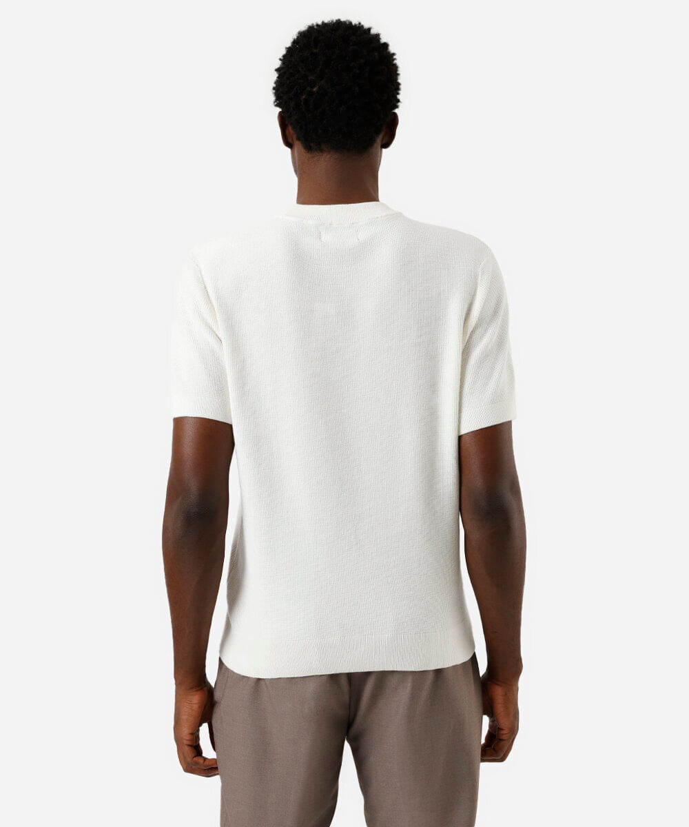 camiseta de tricot manga curta - off white