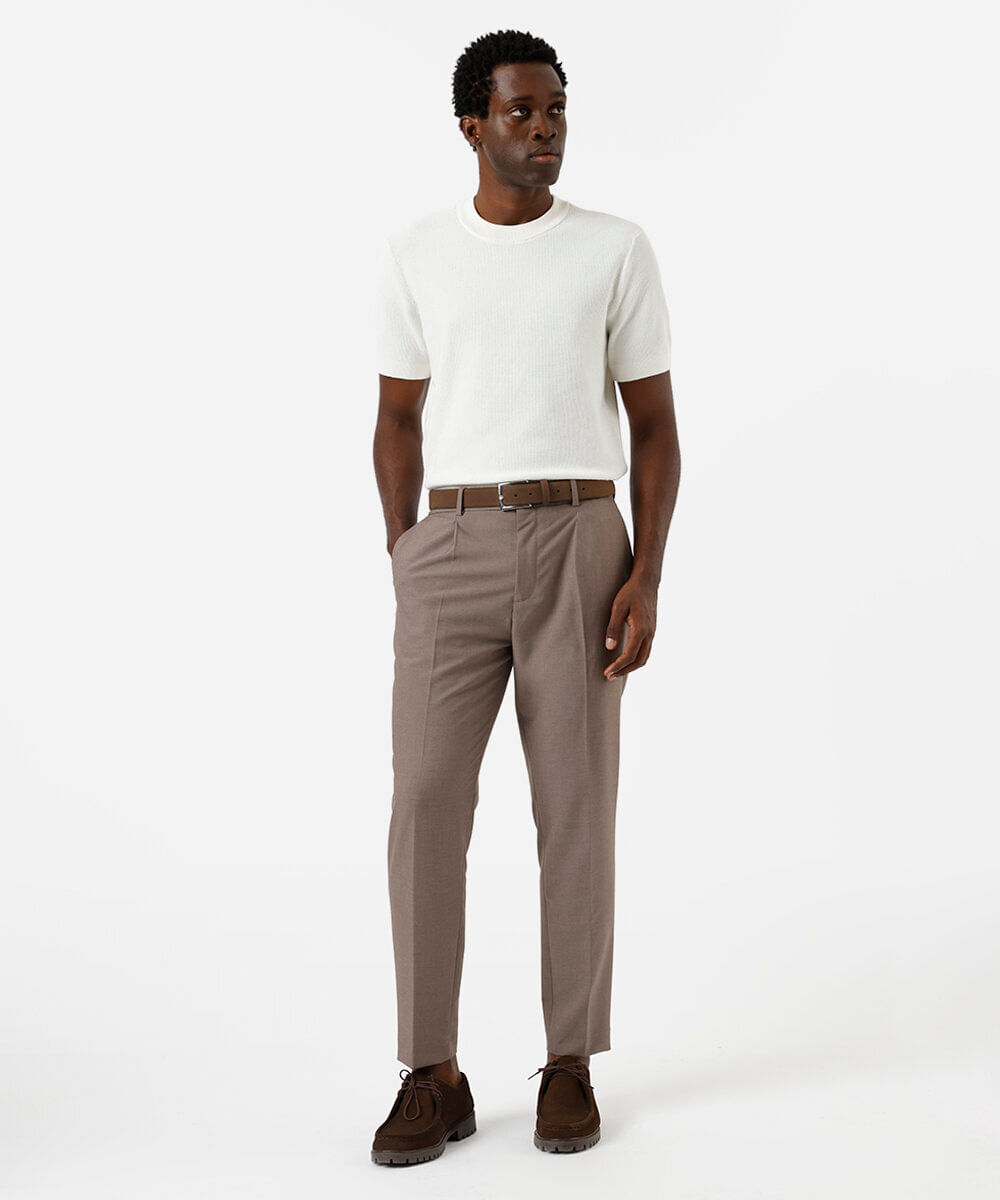 camiseta de tricot manga curta - off white