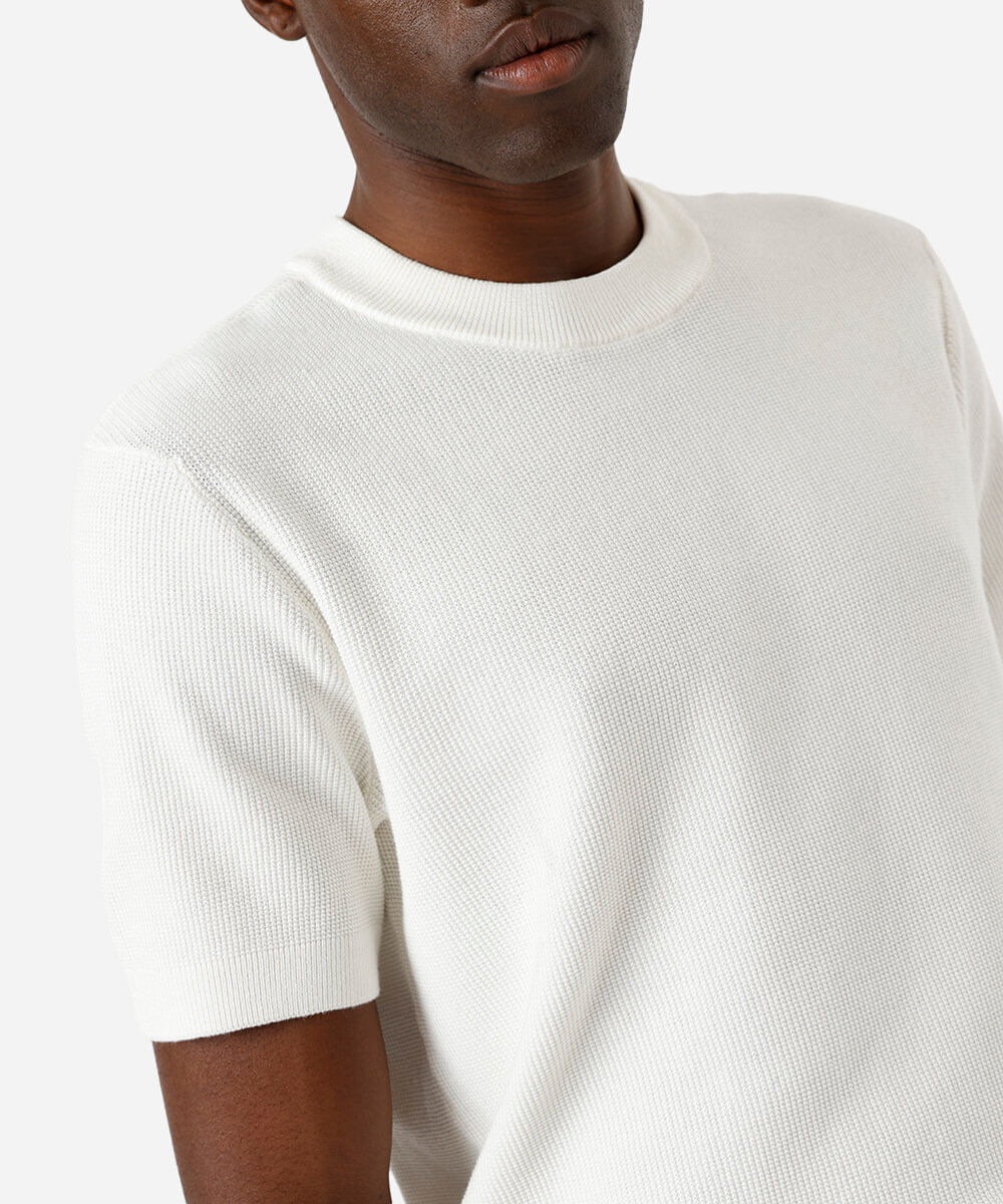 camiseta de tricot manga curta - off white