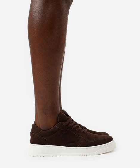 tênis casual texturizado ace marrom