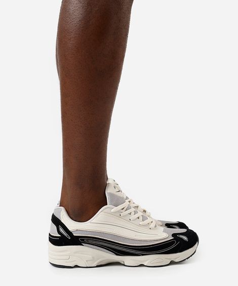 tênis esportivo ace com recortes off white