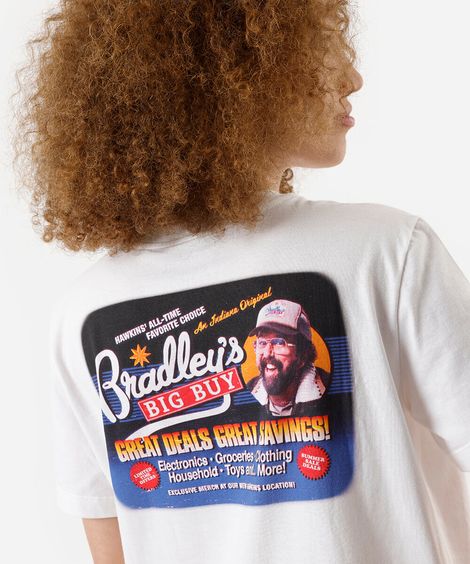 camiseta feminina de algodão stranger things off white