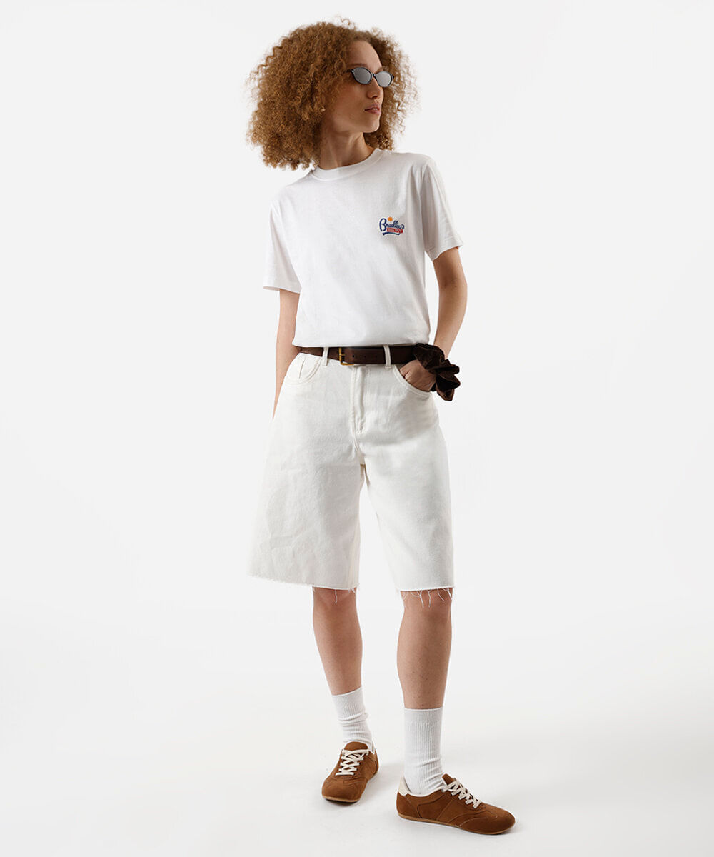 camiseta feminina de algodão stranger things off white