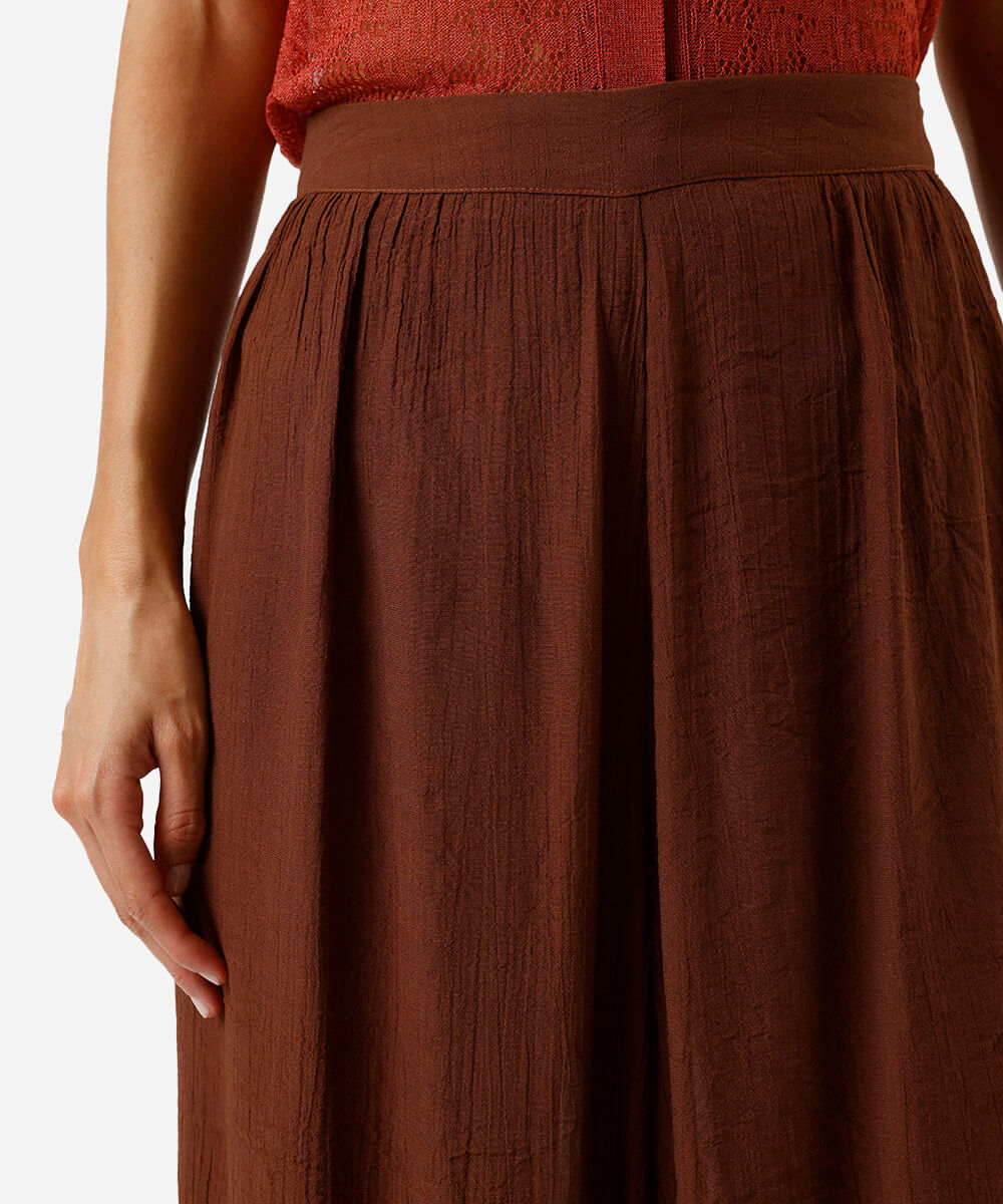 calça aladim feminina com viscose texturizada marrom