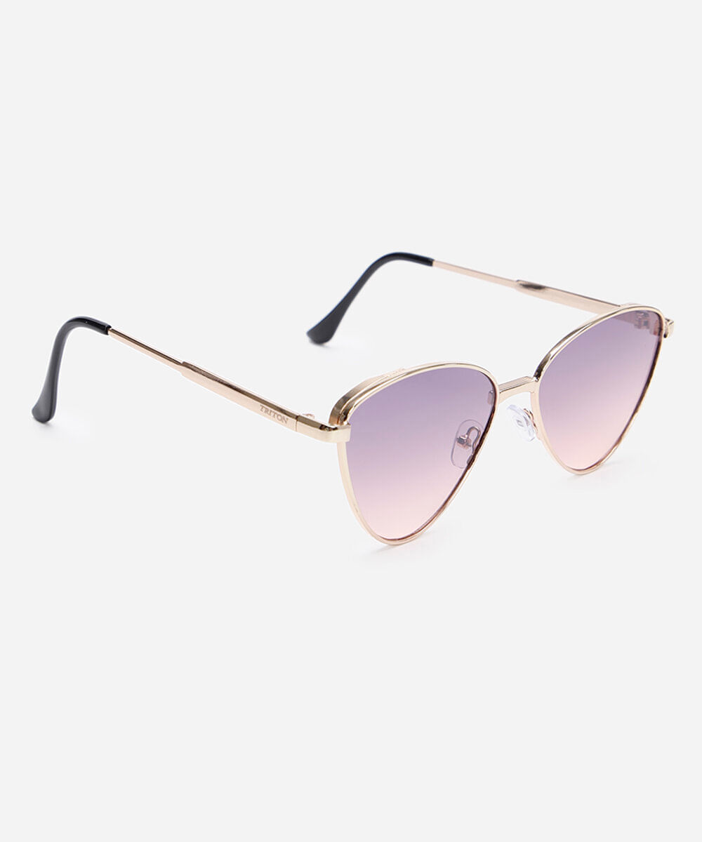 óculos de sol gatinho triton dourado