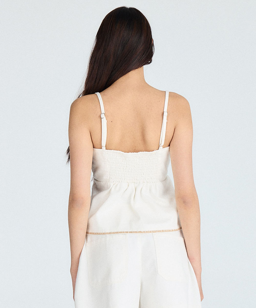 bata feminina de sarja com bordado off white