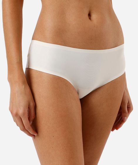 calcinha biquíni com recorte acetinado off white
