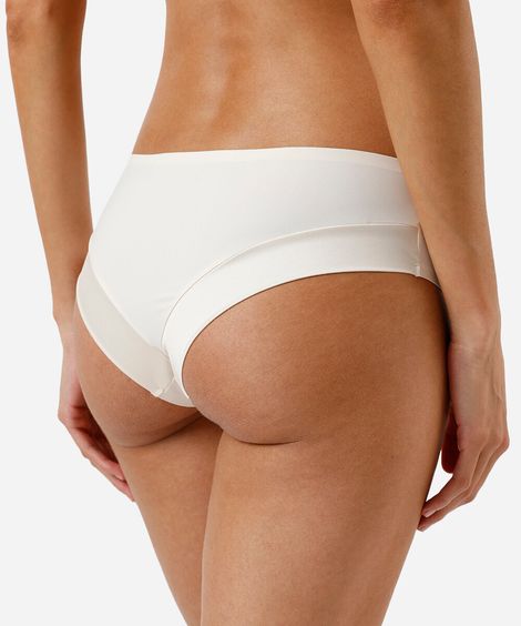 calcinha biquíni com recorte acetinado off white