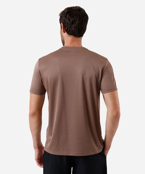 camiseta masculina esportiva manga curta marrom