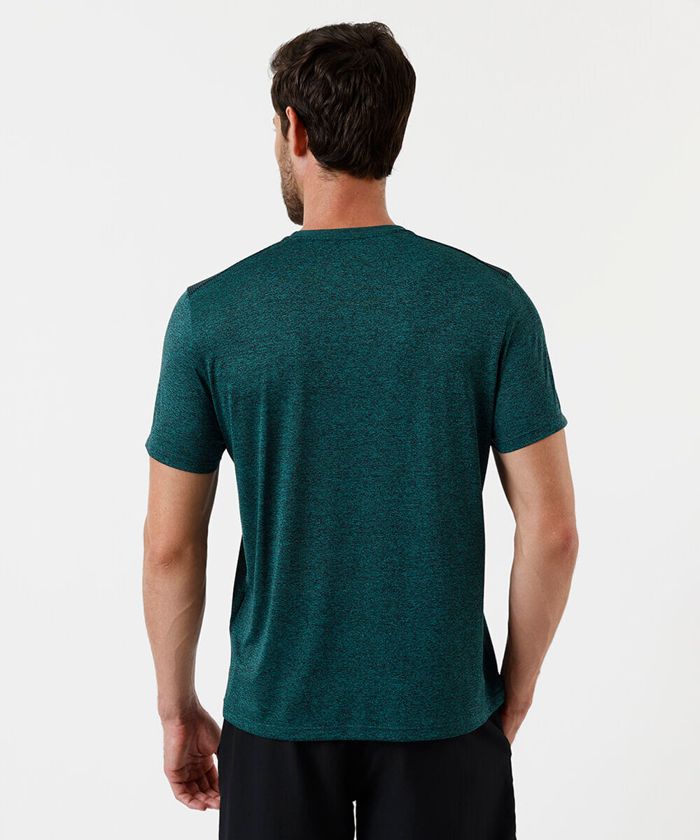 camiseta masculina esportiva com recorte verde