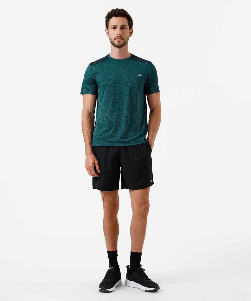 camiseta masculina esportiva com recorte verde