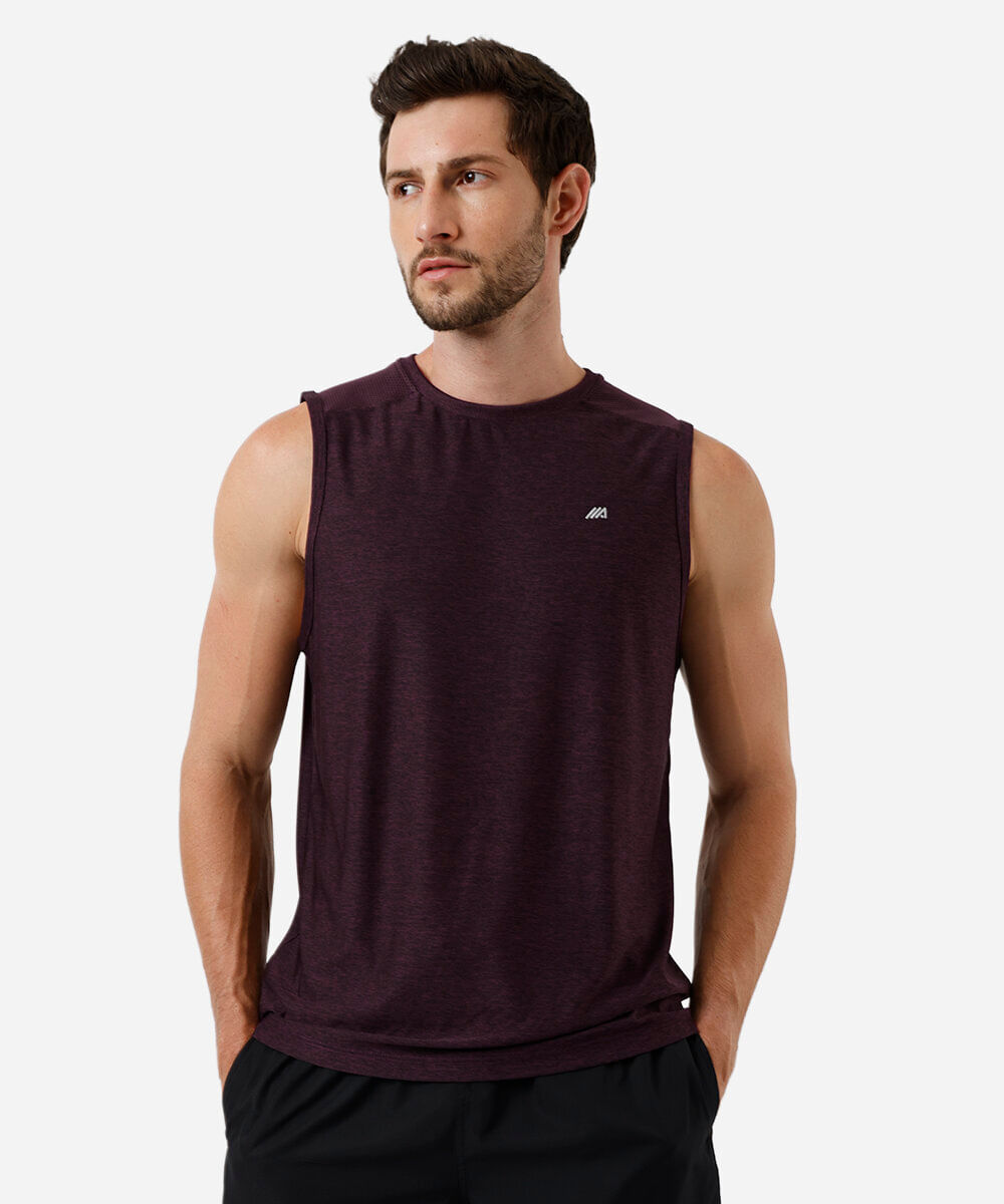regata machão masculina com recorte vinho
