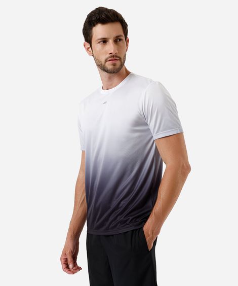 camiseta esportiva slim masculina degradê branco
