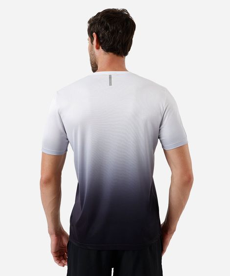 camiseta esportiva slim masculina degradê branco