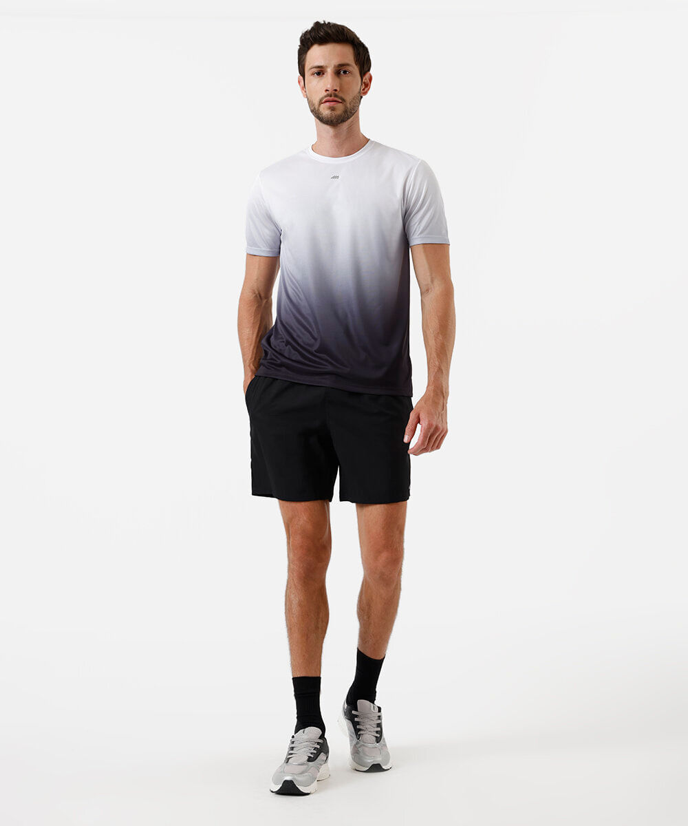 camiseta esportiva slim masculina degradê branco