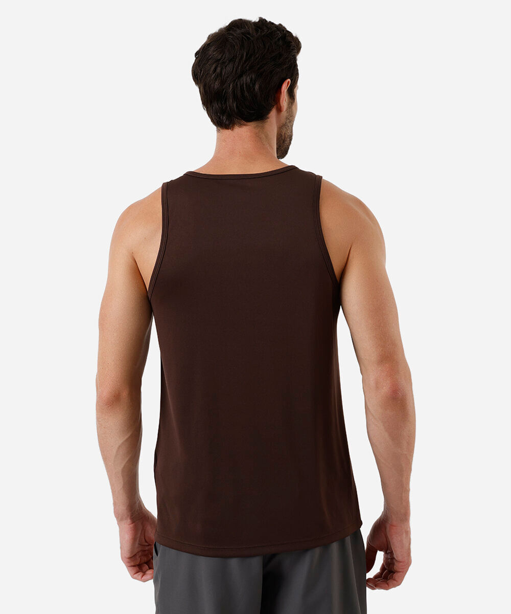 Regata Masculina Esportiva Gola Careca marrom
