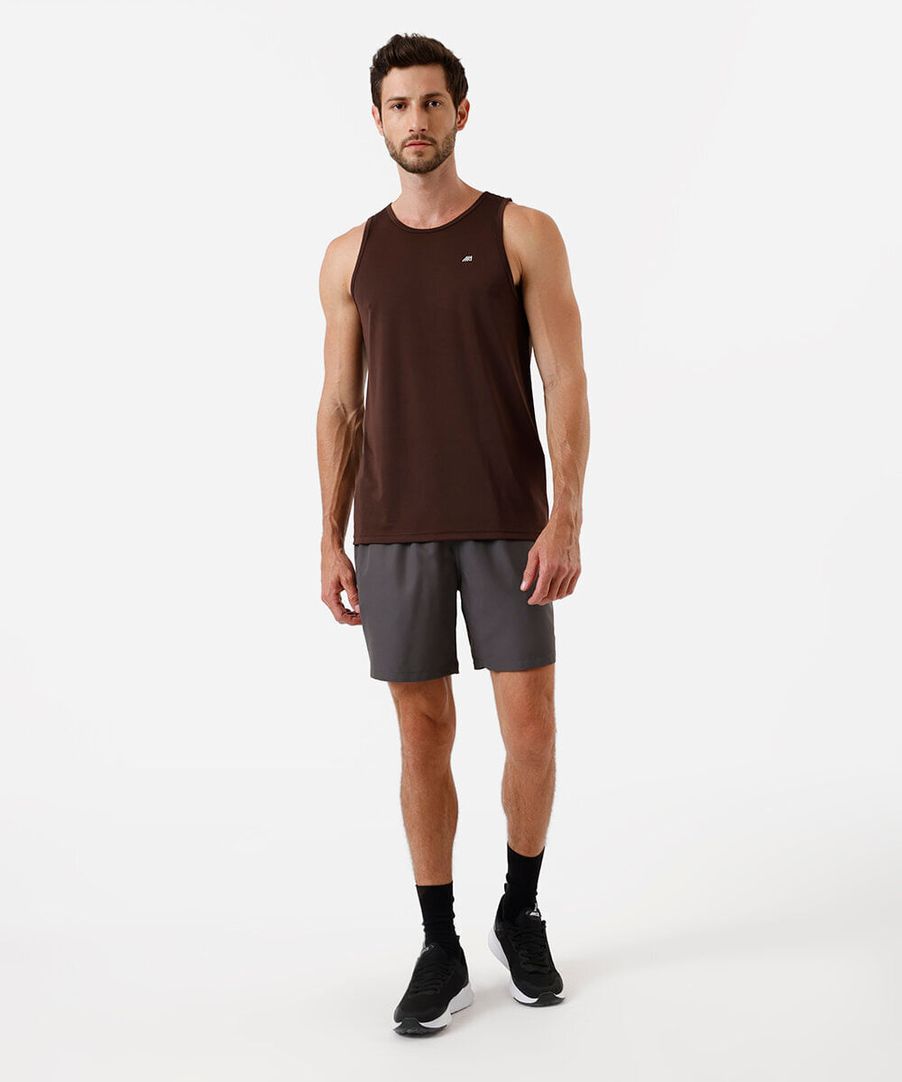 Regata Masculina Esportiva Gola Careca marrom