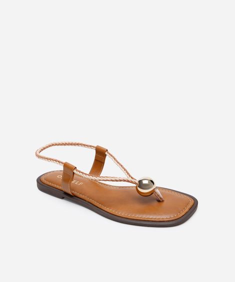 rasteirinha bico quadrado oneself marrom