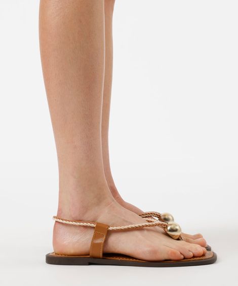 rasteirinha bico quadrado oneself marrom