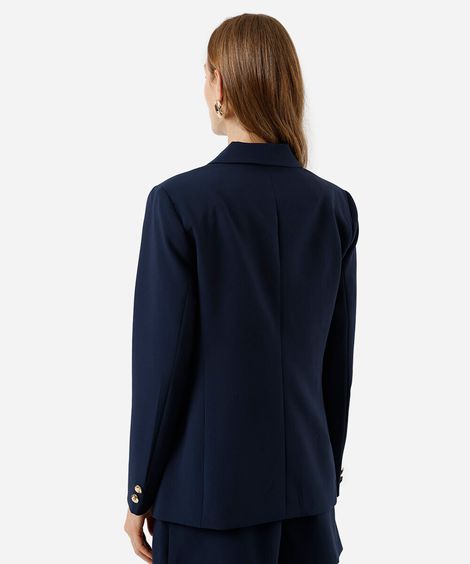 blazer de alfaiataria feminino com viscose azul