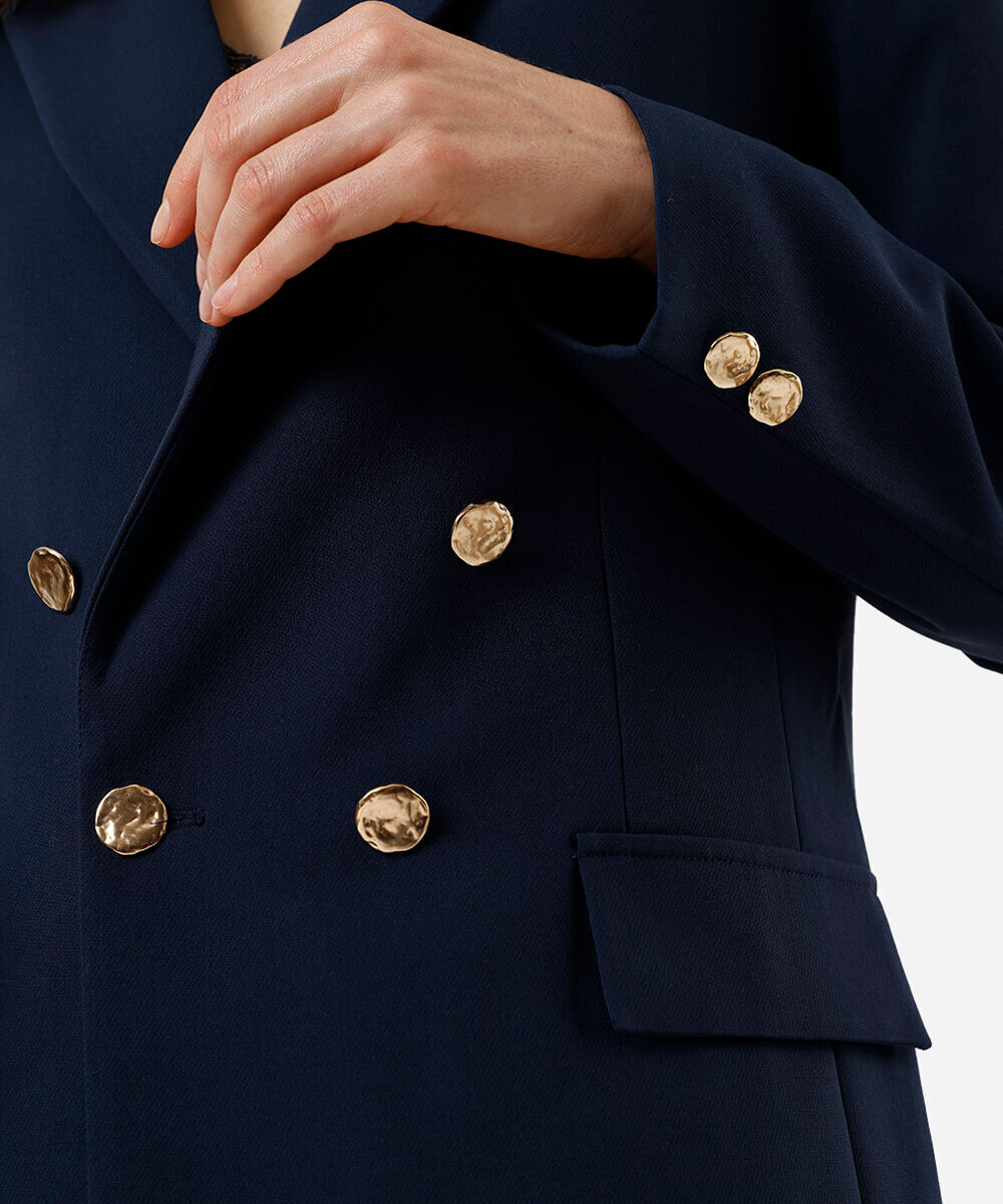 blazer de alfaiataria feminino com viscose azul
